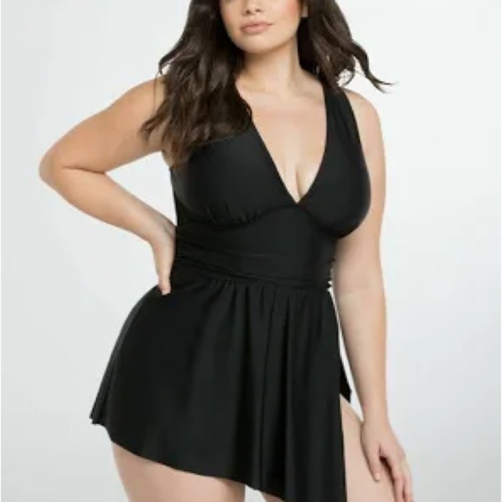 Torrid Black Asymmetrical Swimsuit